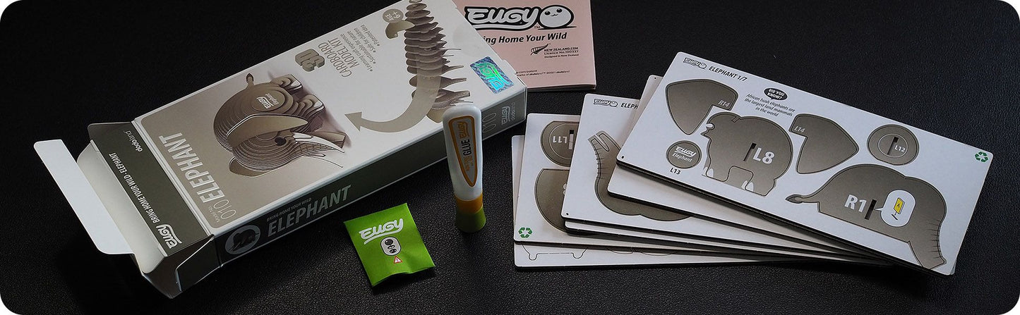 Eugy 3D Cardboard Model Kit Elephant