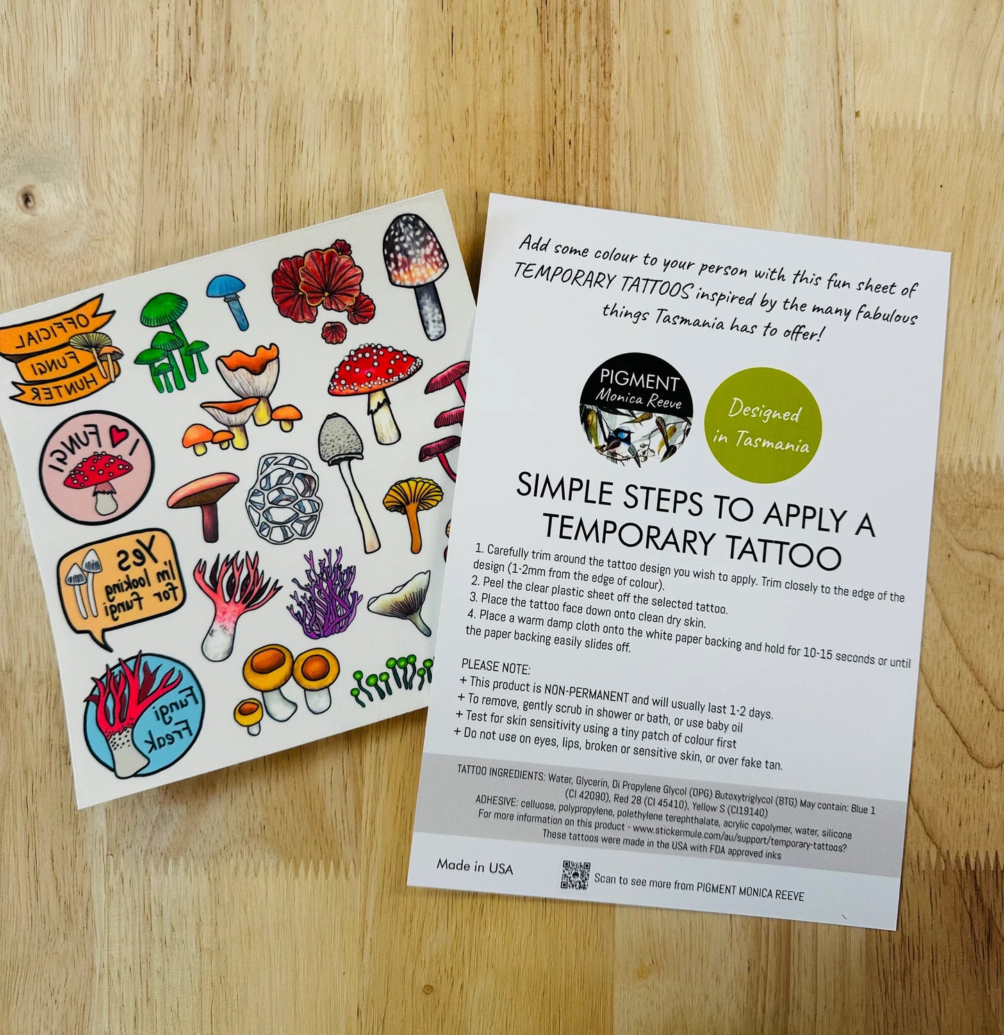 Pigment by Monica Reeve Temporary Tattoos Fungi Lovers