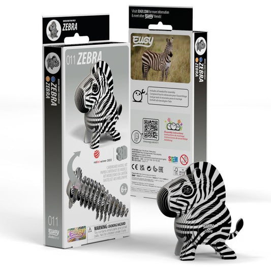 Eugy 3D Cardboard Model Kit Zebra