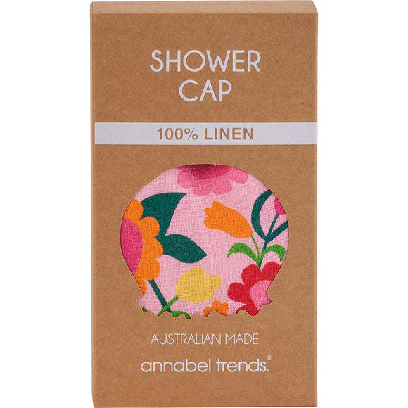 Annabel Trends Linen Shower Cap Flower Patch