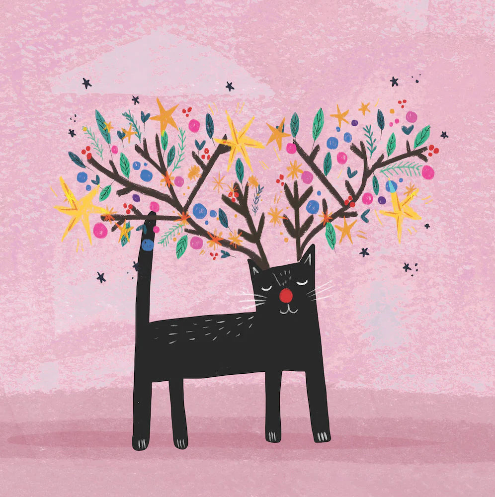 Charity Christmas Card 2025 10pk BCNA Festive Cat