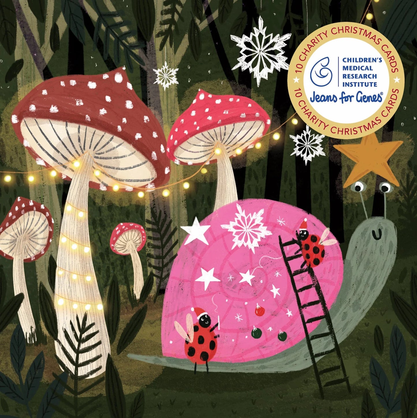 Charity Christmas Card 2025 10pk CMRI Mushroom Forest