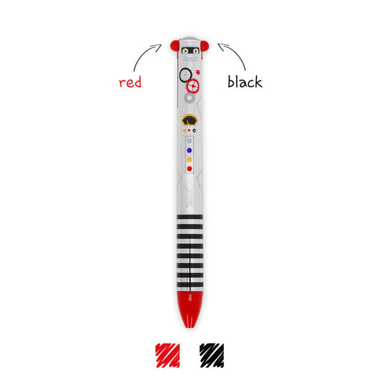 Legami Click And Clack Two Colour Ballpoint Pen Robot