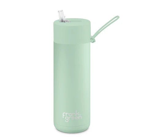 Frank Green 20oz Stainless Steel Ceramic Reusable Bottle with Flip Straw Lid Mint Gelato