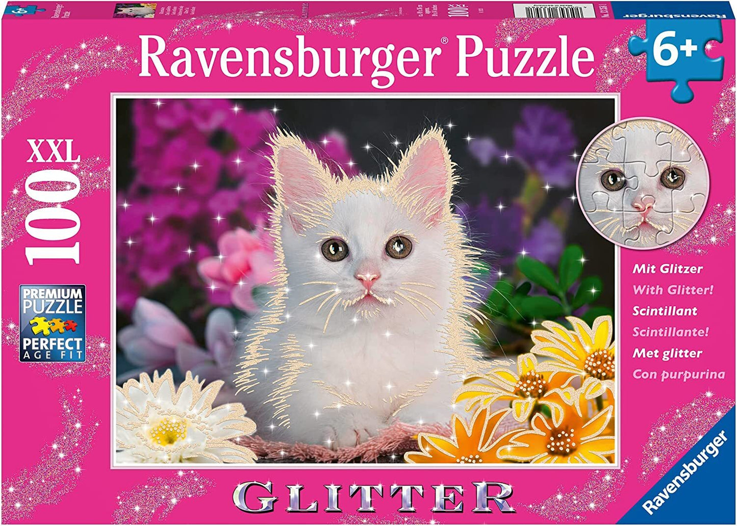 Ravensburger 100pc Jigsaw Puzzle XXL Amazing Cat Glitter