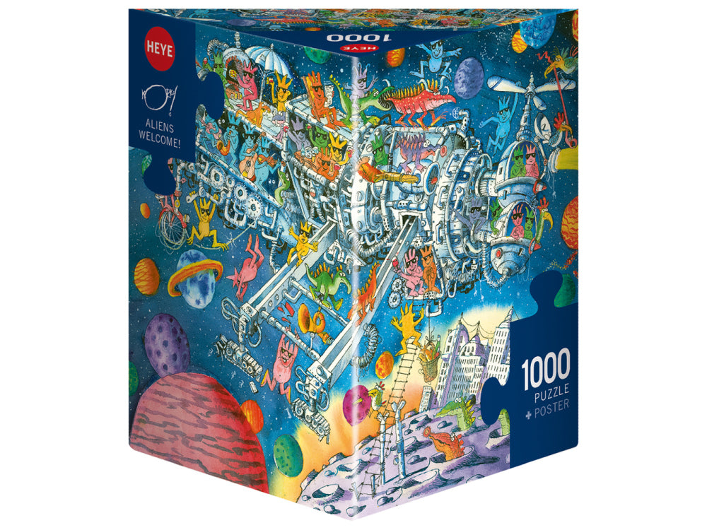 Heye Triangular 1000pc Jigsaw Puzzle Aliens Welcome