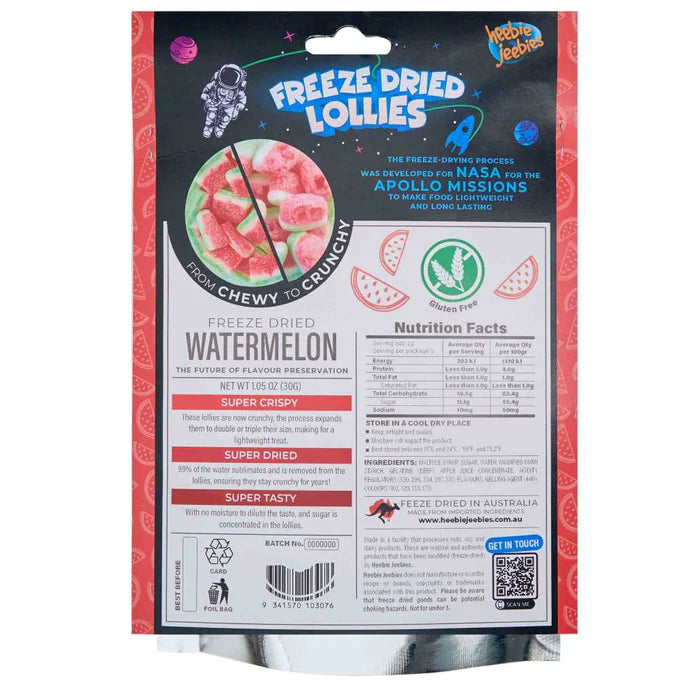 Heebie Jeebies Heebie Jeebies Freeze Dried Lollies Watermelon 70g