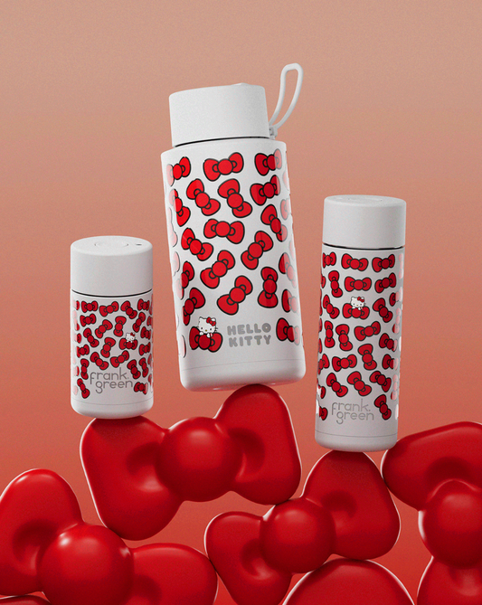 Frank Green 20oz Reusable Bottle with Flip Straw Lid Hello Kitty and Friends Hello Kitty with Bow