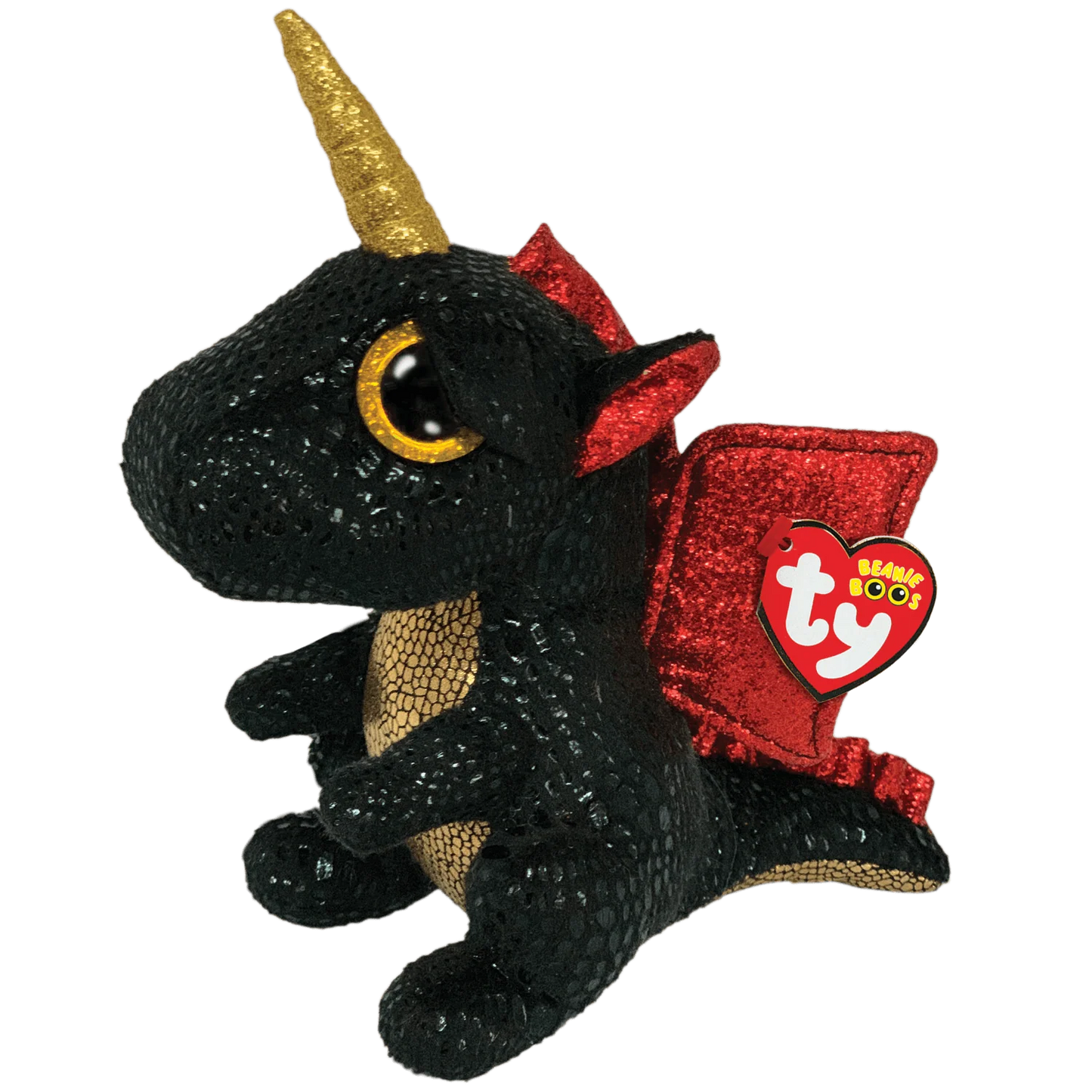 Ty Beanie Boos Regular Dragon Black Grindal With Horn