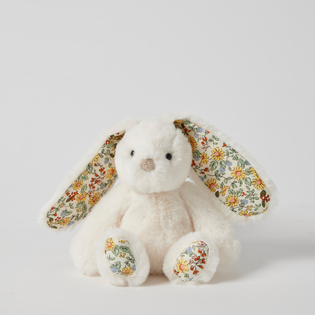 Jiggle and Giggle Floral White Bunny Rattle