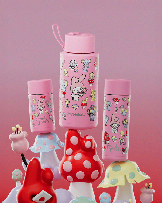 Frank Green 20oz Reusable Bottle with Flip Straw Lid Hello Kitty and Friends My Melody