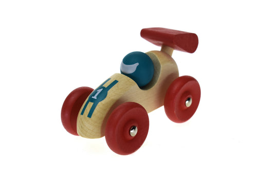 Kaper Kidz Wooden Retro Racing Car Red or Blue