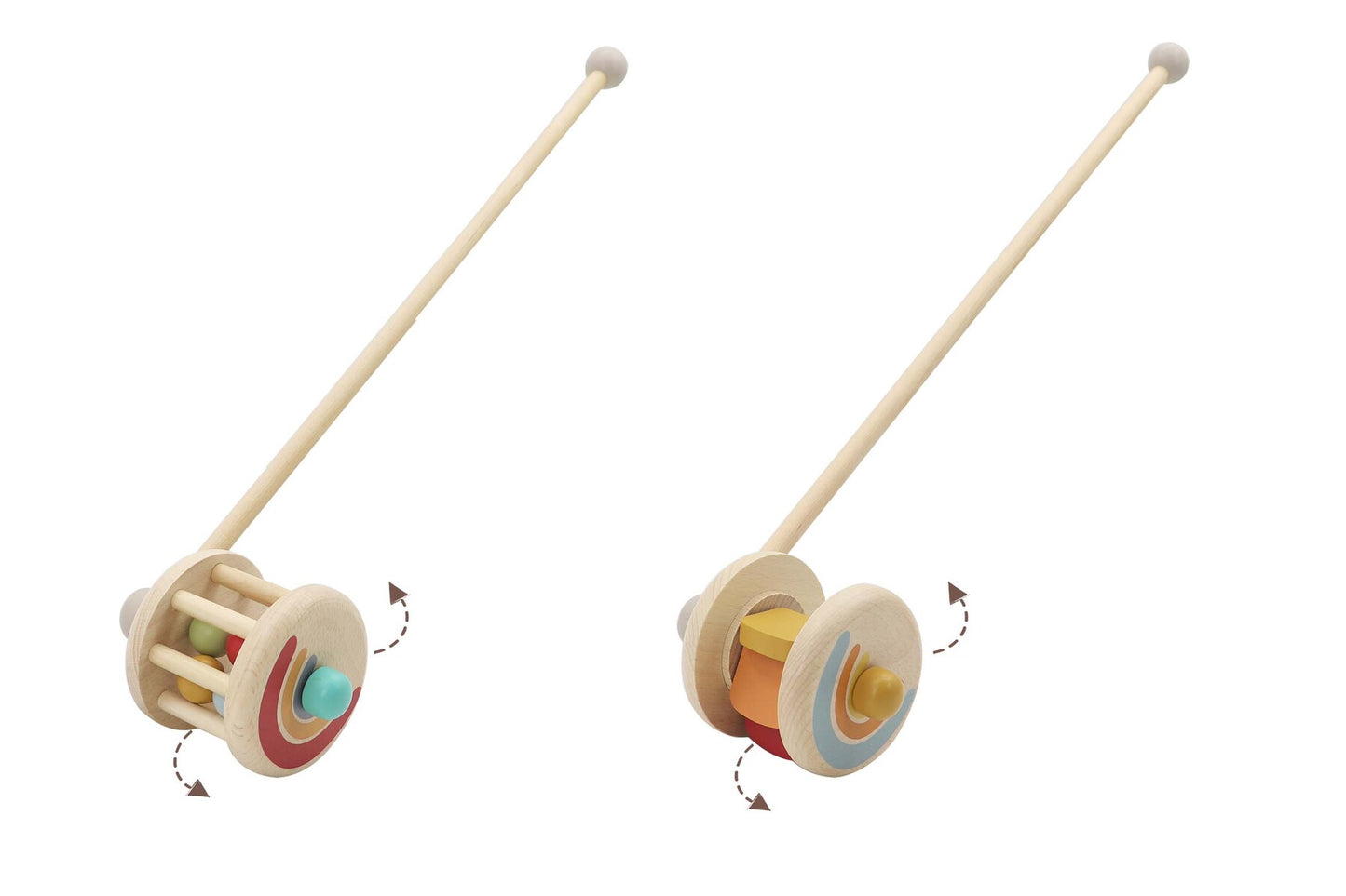 Calm & Breezy Push Along Wooden Tumbler Rolling or Flipping