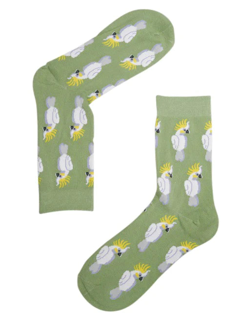 Sole Mates Green Cockatoo Socks