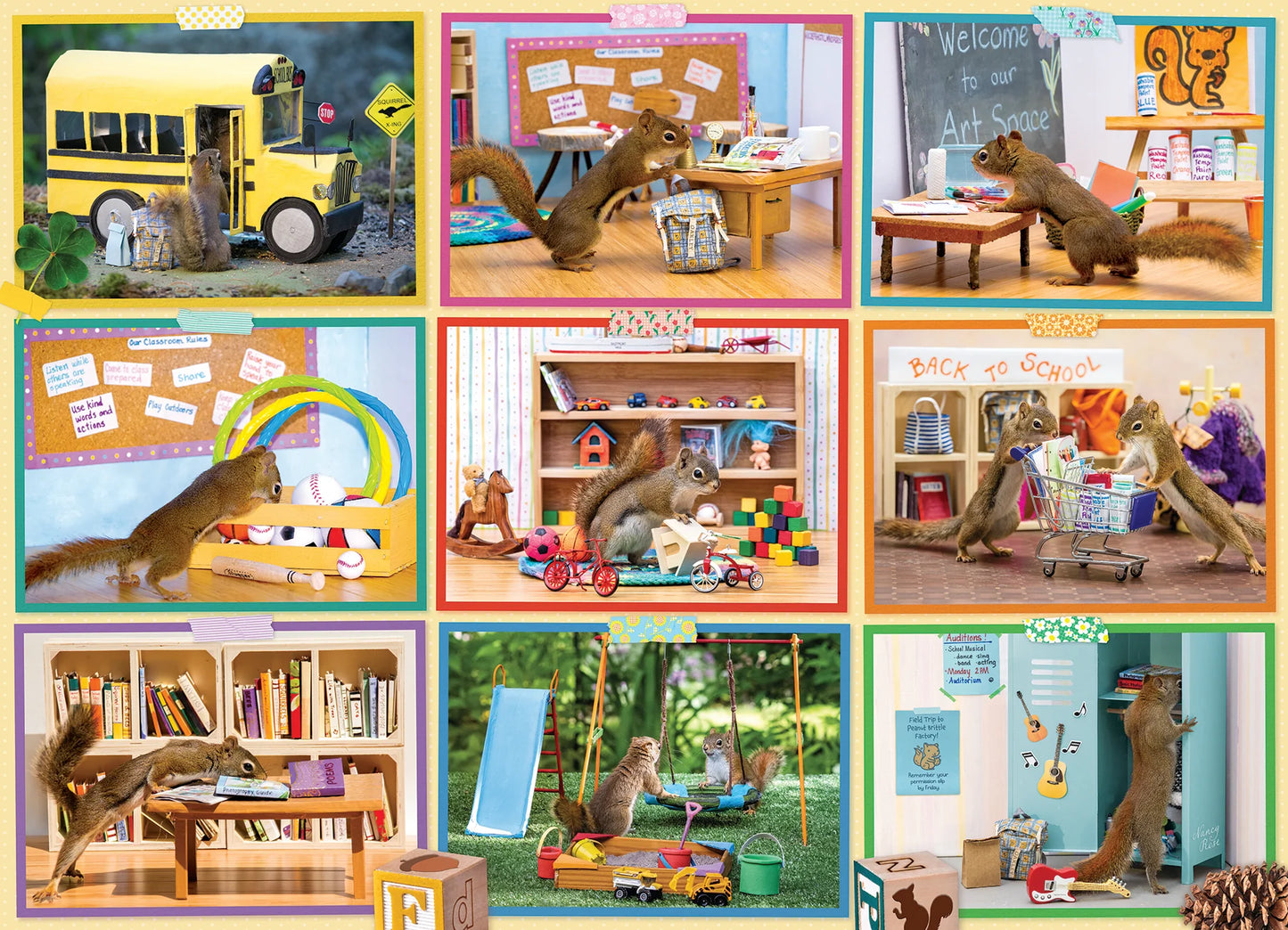 Cobble Hill 1000pc Jigsaw Puzzle Squirrels at School