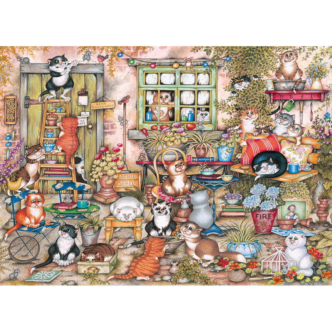 Gibsons 1000pc Jigsaw Puzzle Courtyard Cats