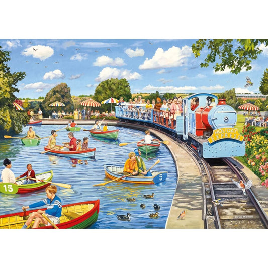Gibsons 1000pc Jigsaw Puzzle The Boating Lake poster on white background