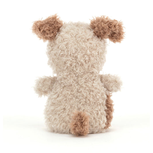 back view of Jellycat Plush Little Pup Stuffed animal plush toy on a white background