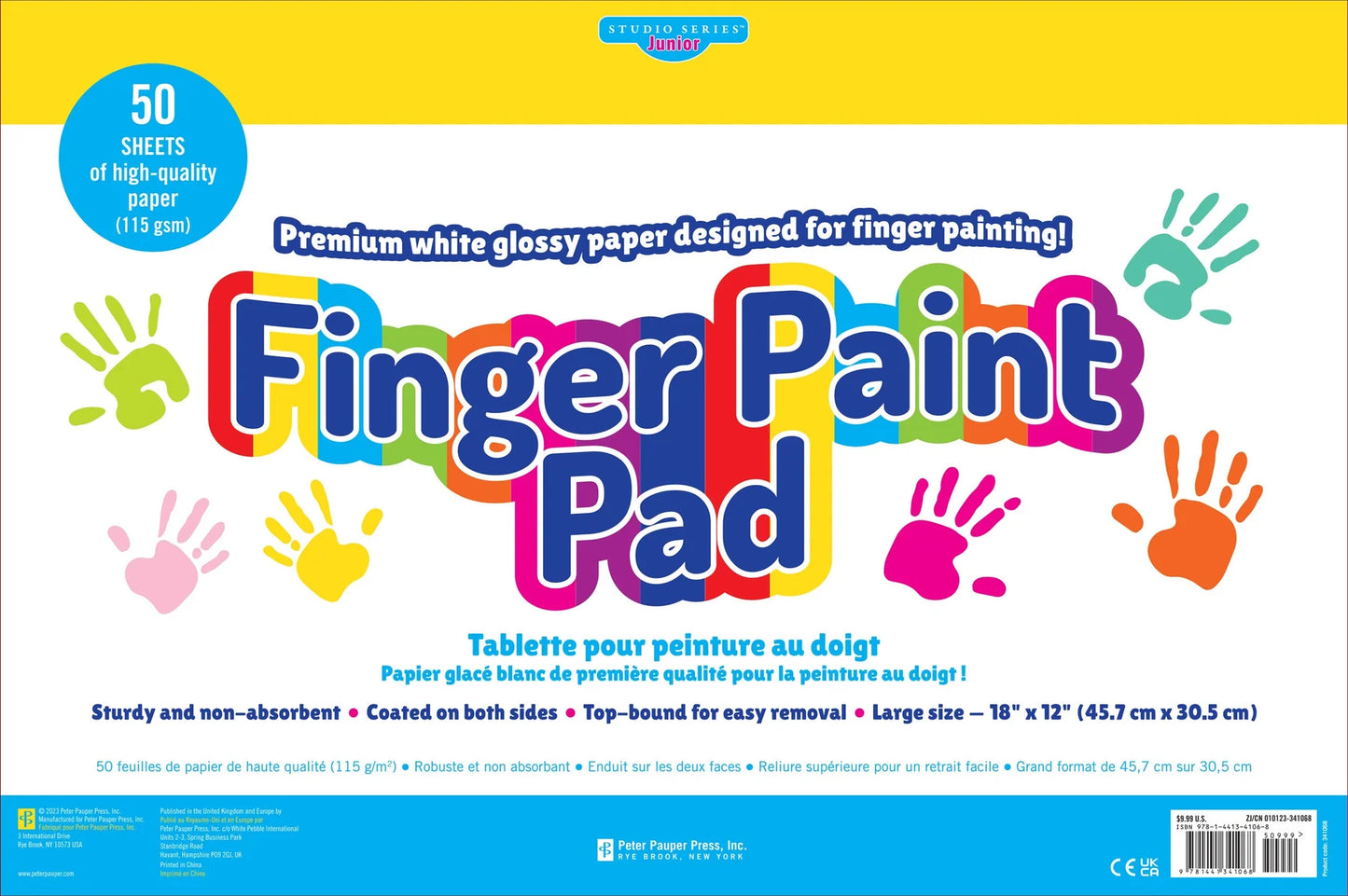 Peter Pauper Press Studio Series Junior Finger Paint Pad 50 Sheets