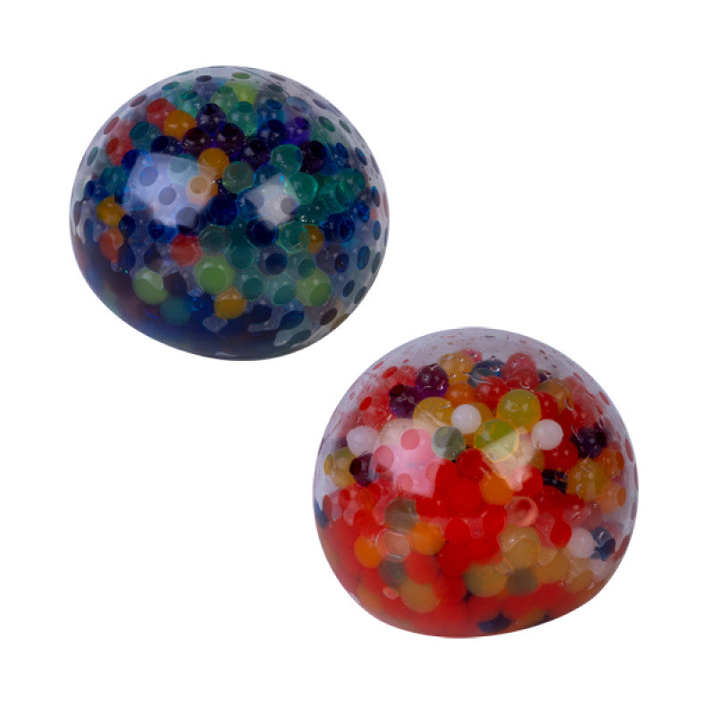 Two colorful Smooshos Gel Bead Ball on a white background