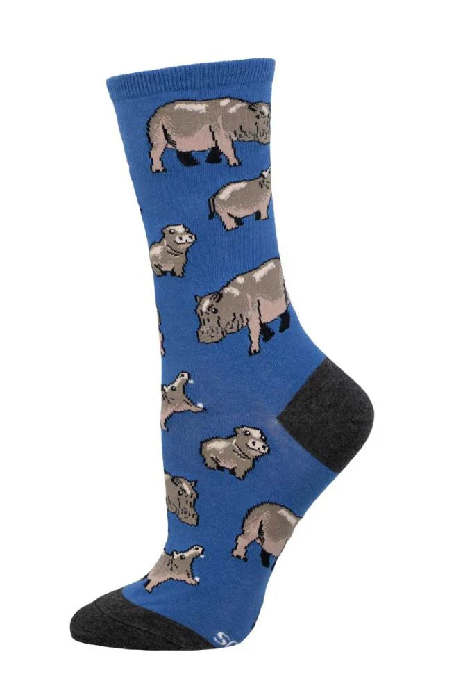 Socksmith Ladies Socks Herd of Hippos