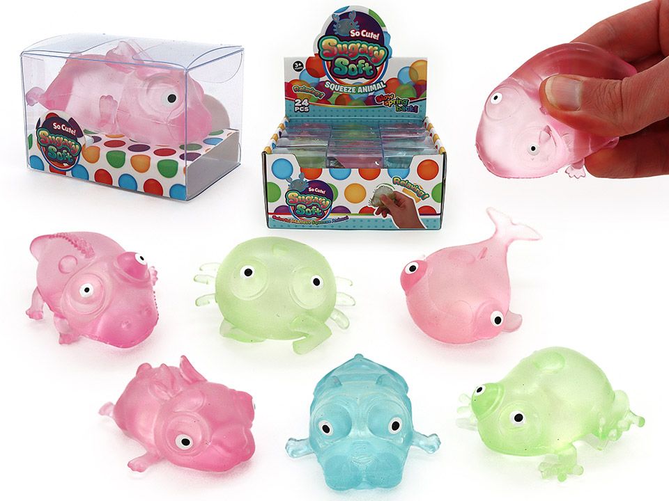 Squeezy Sugary Soft Animals Assorted against a white background, with packaging displayed