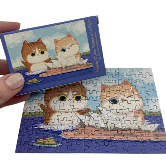 The Puzzle Collab 99pc Micro Jigsaw Puzzle Sydney Opera House and Cats
