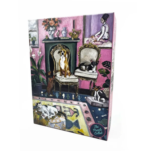The Puzzle Collab 1000pc Jigsaw Puzzle Let's Vibe in the Pink Room