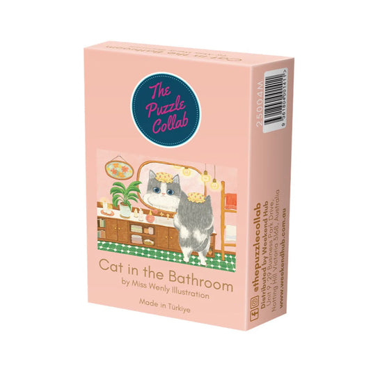The Puzzle Collab 99pc Micro Jigsaw Puzzle Cat in the Bathroom