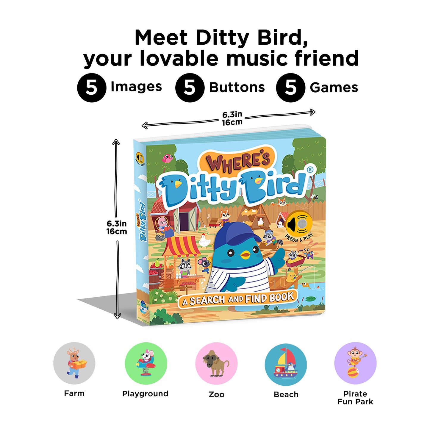 Where's Ditty Bird? Search and Find Board Book