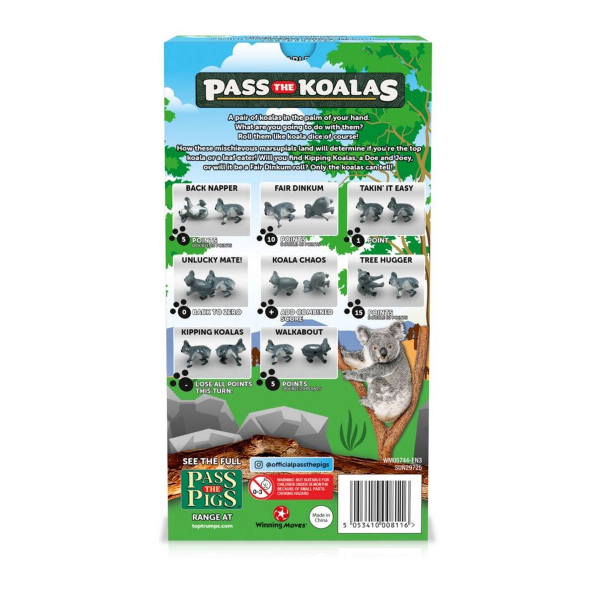 Pass The Koalas Tabletop Dice Game