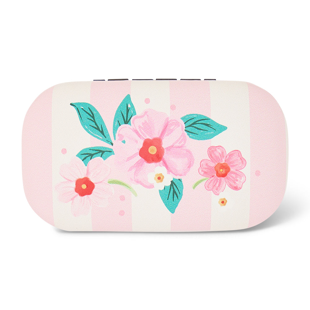 Floral design case on a white background