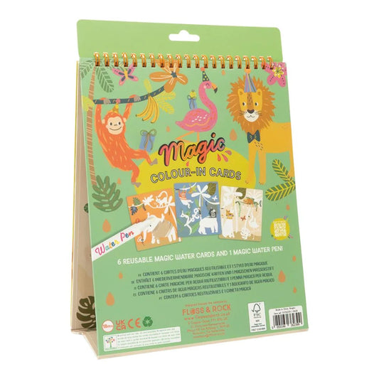 Floss and Rock Craft Kit Magic Water Colour-in Cards Jungle
