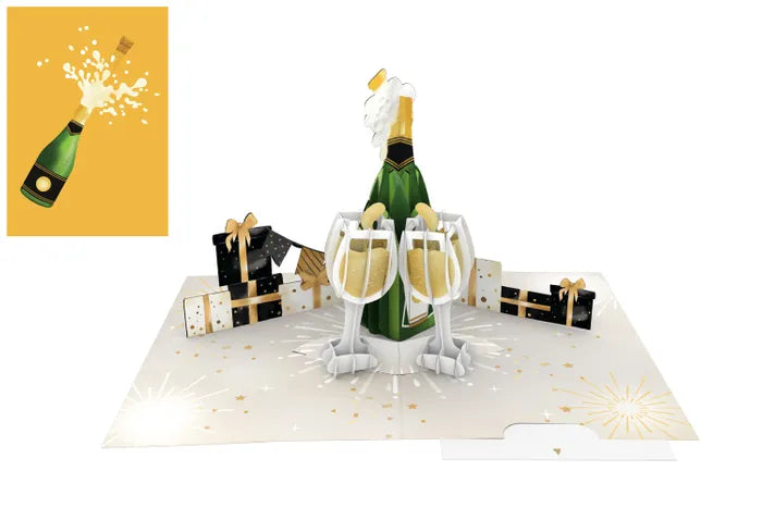 Origamo Pop Up Greeting Card Kirigami Collection Prosecco