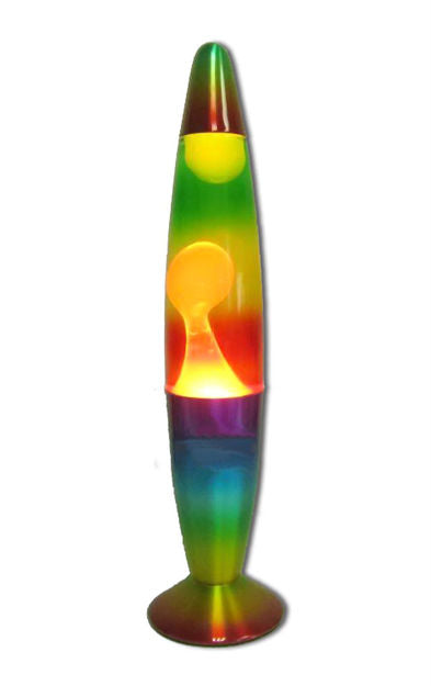 Lava Lamp with Rainbow Liquid on Rainbow Stand 42cm