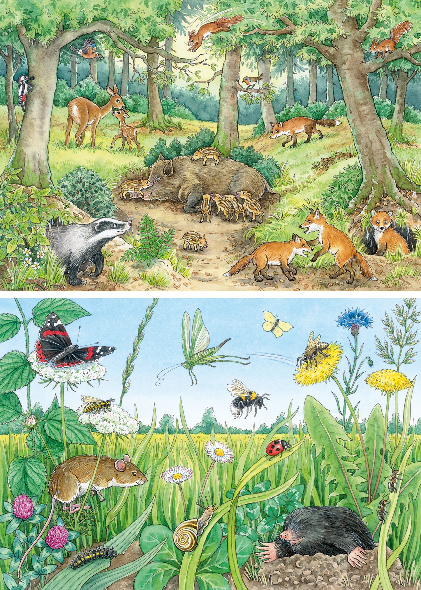 Ravensburger 2x12pc Jigsaw Puzzle Animals in Forest