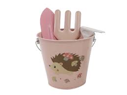 Calm and Breezy Gardening Tool Set in Bucket Pink or Blue
