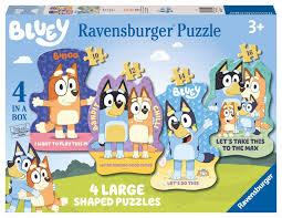 Ravensburger 10/12/14/16 pc Jigsaw Puzzle 4 In A Box Bluey: Lets Do This!