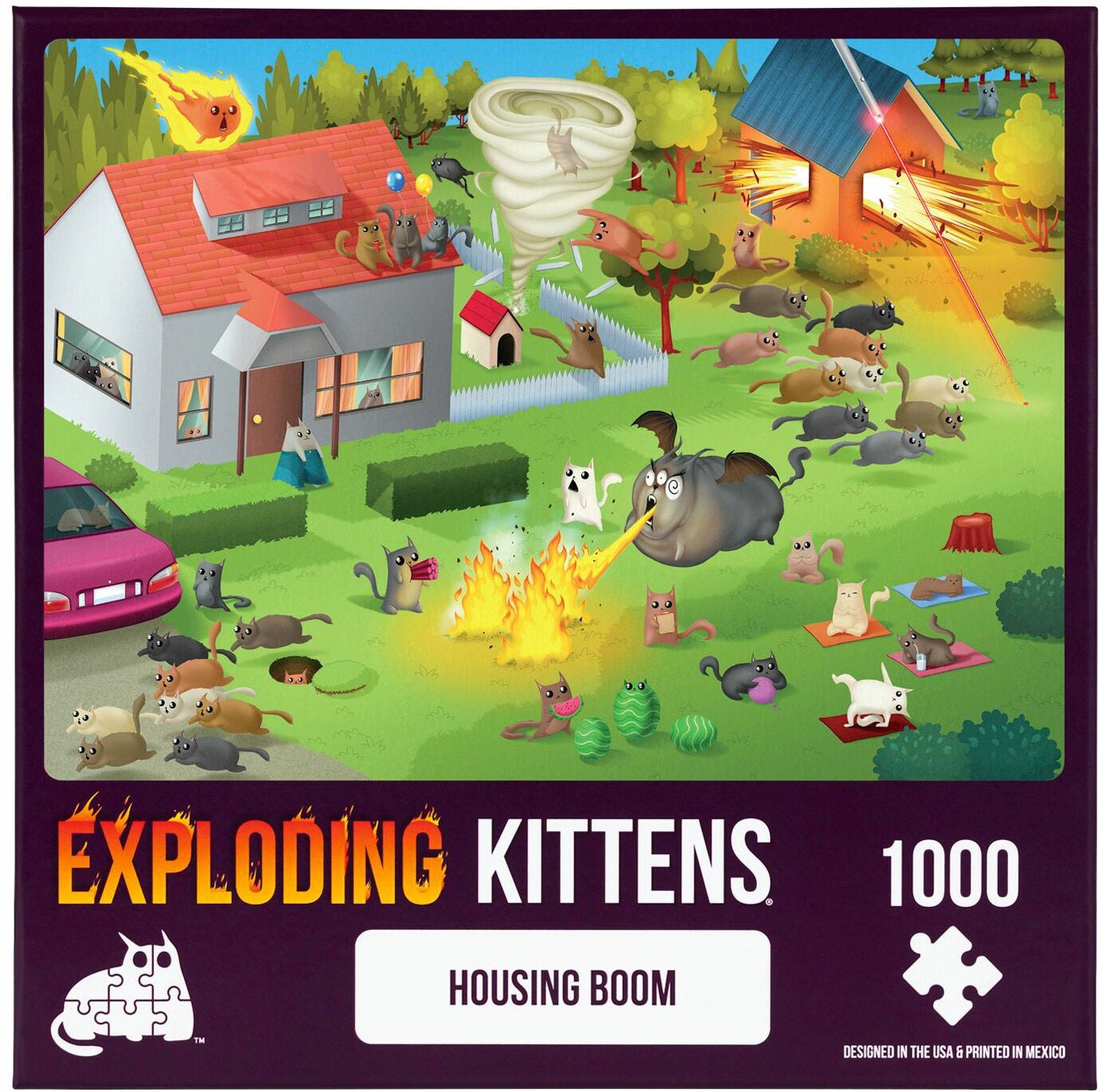 Exploding Kittens 1000pc Jigsaw Puzzle Housing Boom