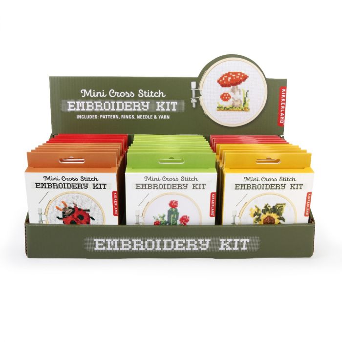 Kikkerland Mini Cross Stitch Embroidery Kits