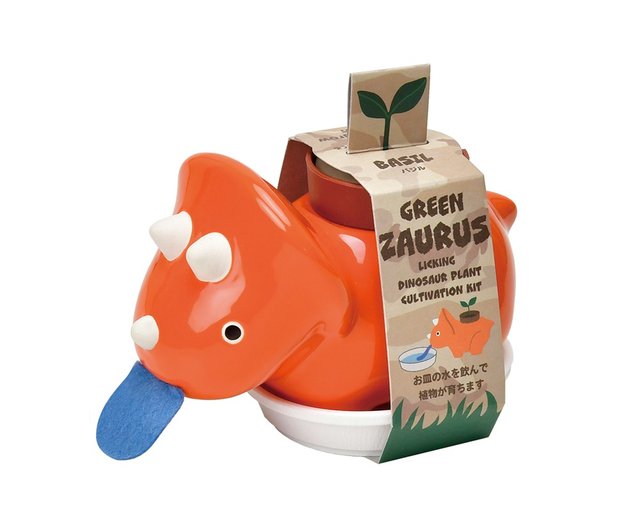 Seishin Green Zaurus Triceratops Sweet Basil Plant Cultivation Kit