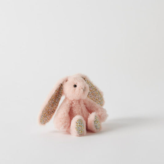 Jiggle and Giggle Floral Peach Bunny Rattle