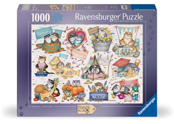 Ravensburger 1000pc Jigsaw Puzzle Crazy Cats A Cat's Year