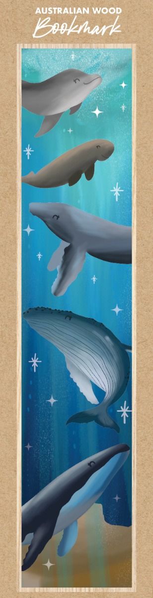 Christie Williams Whales And Dolphins Wooden Bookmark