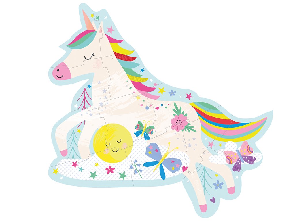 Floss and Rock 12pc Shaped Jigsaw Puzzle Unicorn