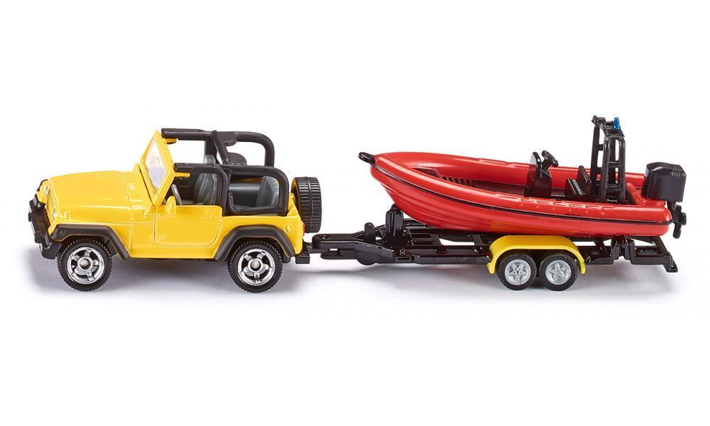Siku Jeep With Boat And Trailer 1658