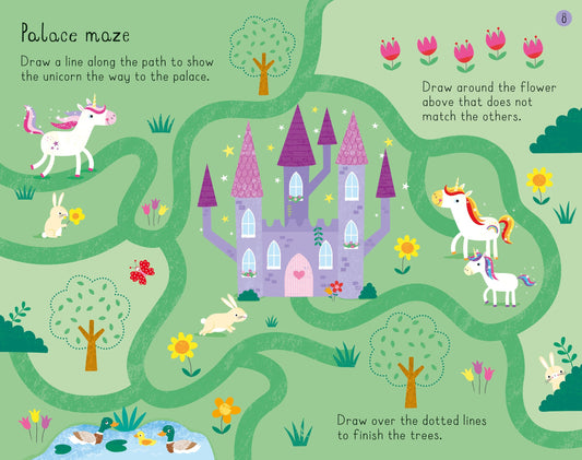 Unicorns Play Pad Activity Book Usborne Soft Cover Book