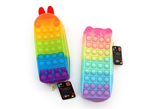 Rainbow Push Pop Pencil Case W/ Ears