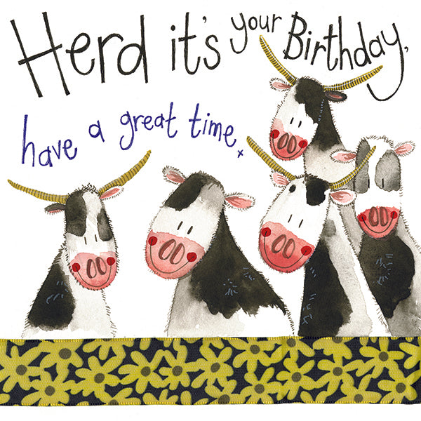 Alex Clark Greeting Card Sunshine Cow Herd It is Your Birthday