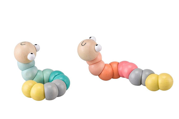 Wooden Jointed Worm Pastel Calm and Breezy Kaper Kidz